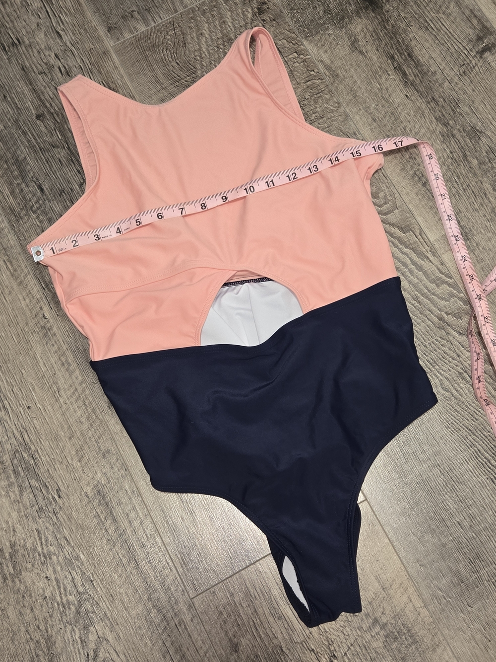 Women's CUPSHE Two-Tone Pink and Navy One-Piece Swimsuit